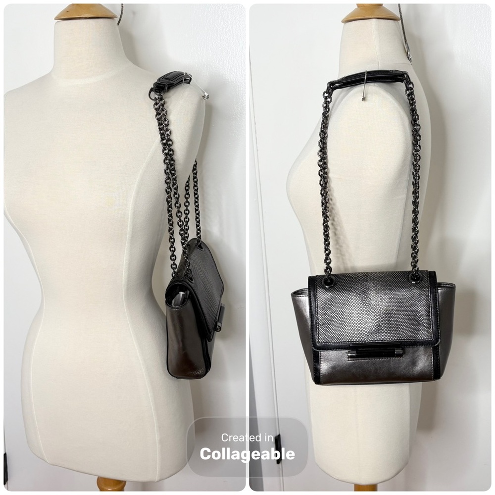 Metallic Gray Chain Shoulder Bag - Picture 2 of 10